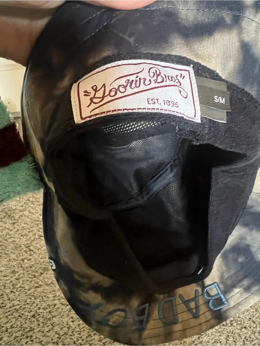 Rare Goorin Bros Black Tie-Dye 'Bad Boy' Rottweiler Patch Bucket Hat
